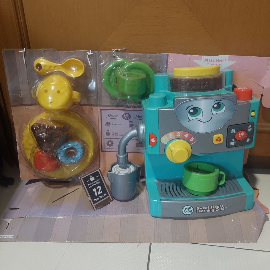 TOYS - KITCHEN TOYS PRELOVED LIKE NEW LEAP FROG SWEET TREATS LEARNING CAFE HARGA DI ATAS 1JUTA COFFE