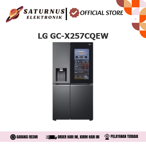 LG GC-X257CQEW KULKAS 4 PINTU SIDE BY SIDE UVNANO DISPENSER AND INSTAVIEW GCX257CQEW X257CQEW