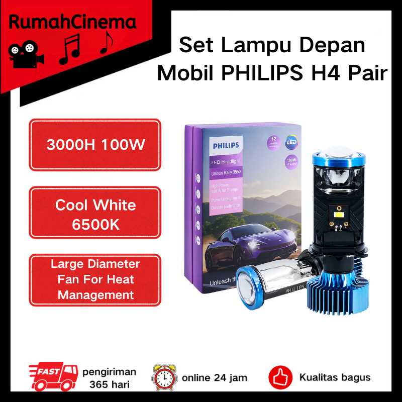 LED Philips Ultinon Rally 100 Watt Lampu Mobil Philips LED ULTINON RALLY 3550 100W Ultra Brights