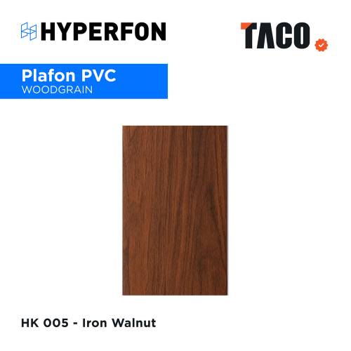 Hyperfon Plafon PVC Taco ketebalan 8mm panjang 6m serat kayu