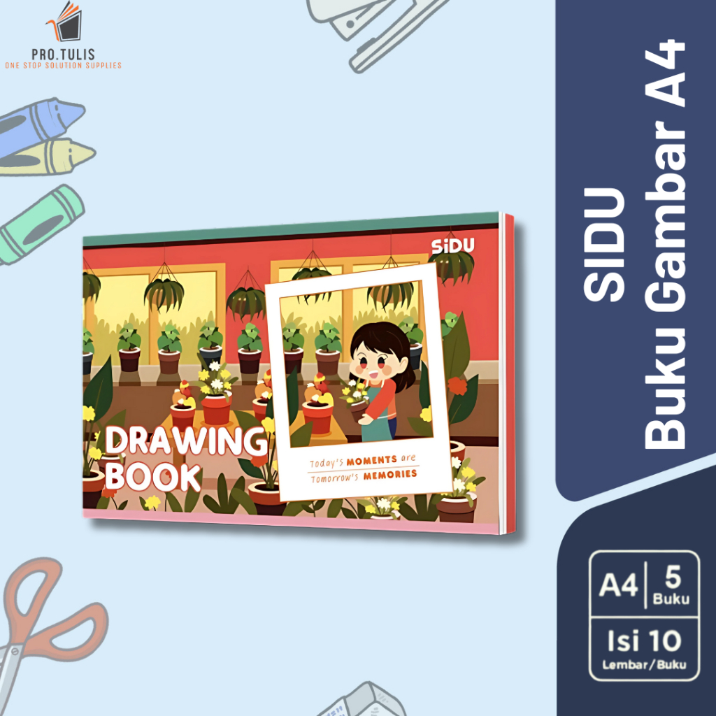 Buku Gambar SIDU A4 / (1 PAK ISI 5 BUKU) - BUKU GAMBAR LUCU KARAKTER