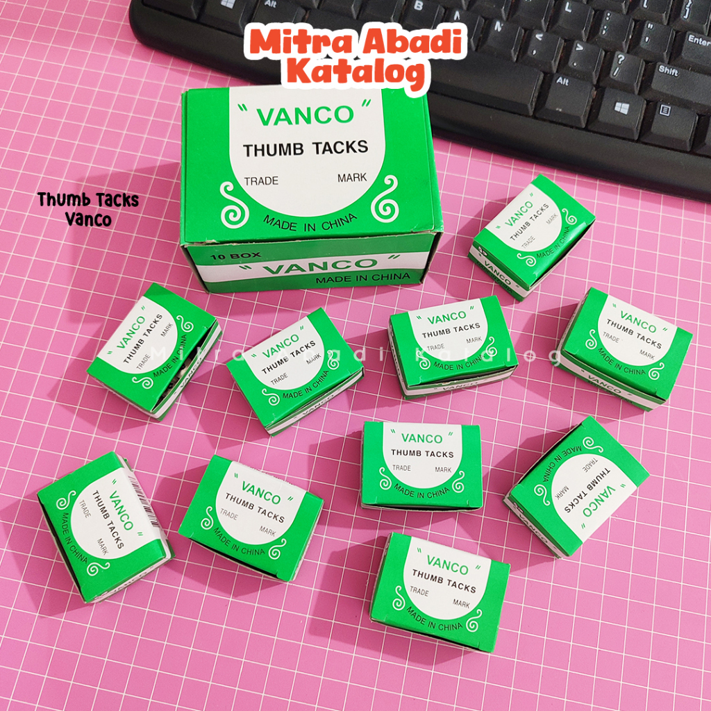 

(1 PACK ISI 10) PAKU PINES VANCO / ISI 10 KOTAK KECIL PAKU PAYUNG MURAH THUMB TACKS ALAT TULIS ATK SEKOLAH STATIONERY LENGKAP TERMURAH