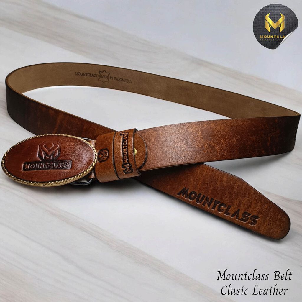 Mountclass Ikat Pinggang Pria kulit asli Selapis Premium Men Belt