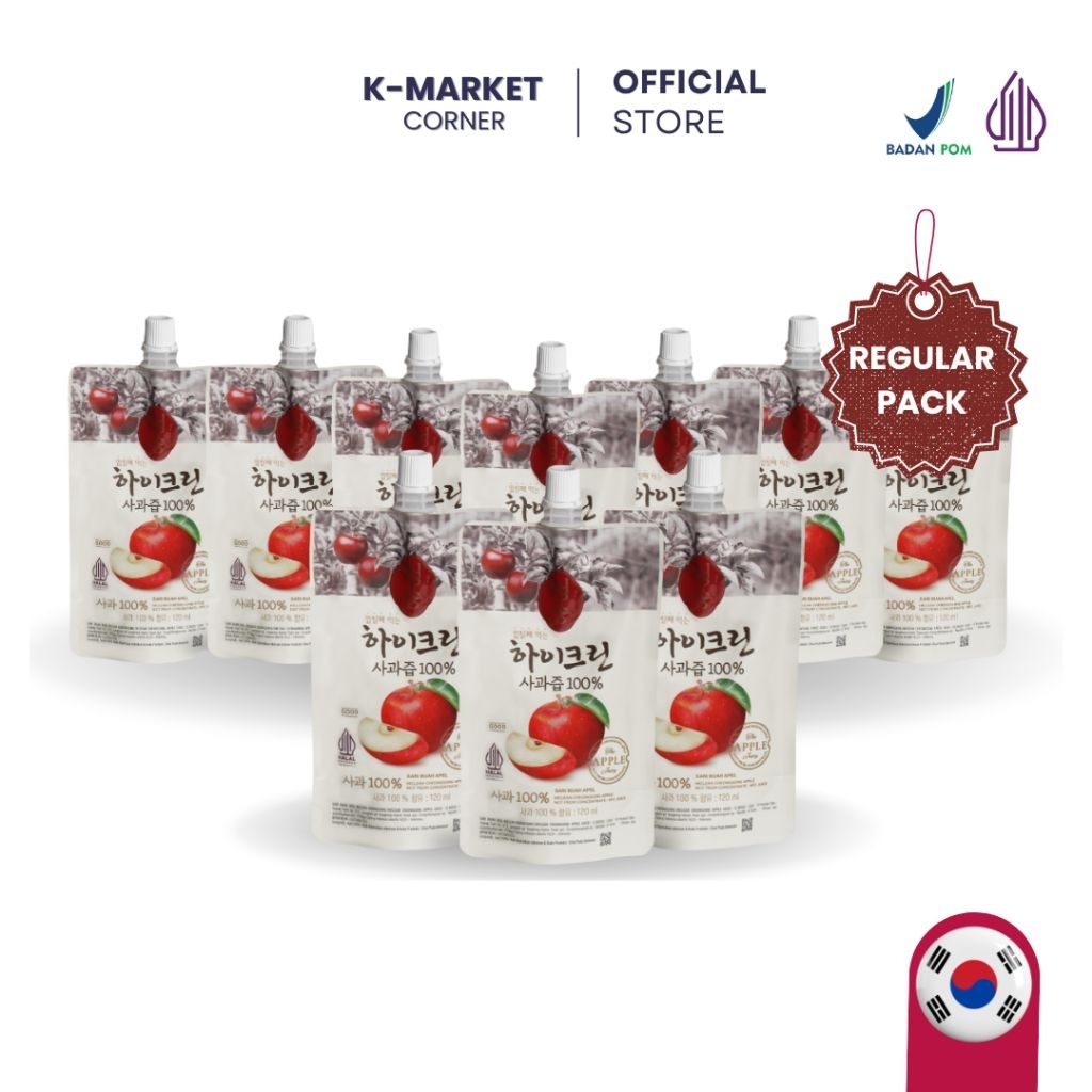 

HICLEAN Apple Korea Juice 100% isi 10 Pouch - Jus Apel Asli Pouch Jus Apel Kemasan Murni 100% Apel tanpa Tambahan Air