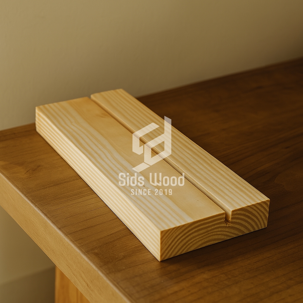 SidsWood [SA2082] Stand Kayu Jati Belanda 20x8x2 cm – Dudukan Display Serbaguna Foto & Plakat