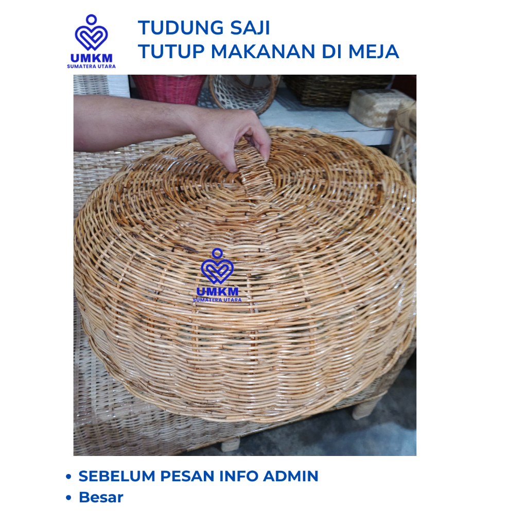 Tudung saji Rotan Besar / Tutup makanan rotan / tudung saji meja makan rotan / tudung saji / Tudung 
