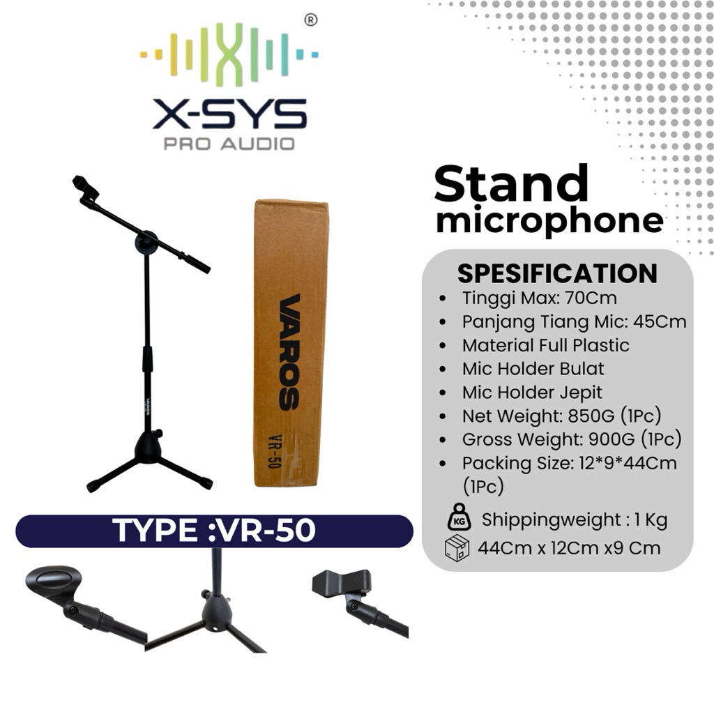 Stand Microphone XSYS Tipe VR-50 (Stand Mic Meja)