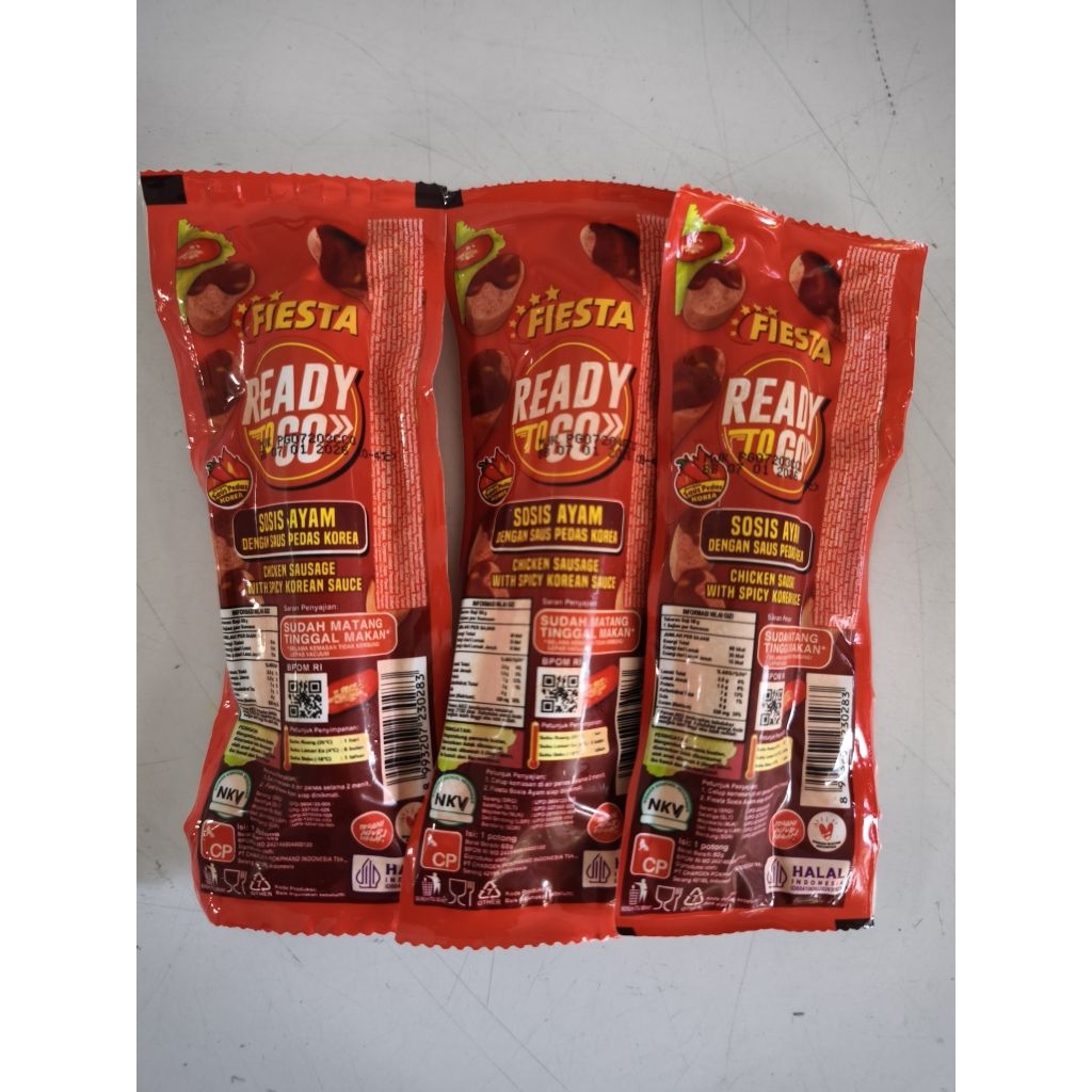 

Sosis Ayam Fiesta Ready To Go 60 gr Rasa Keju - Saos Pedas Korea