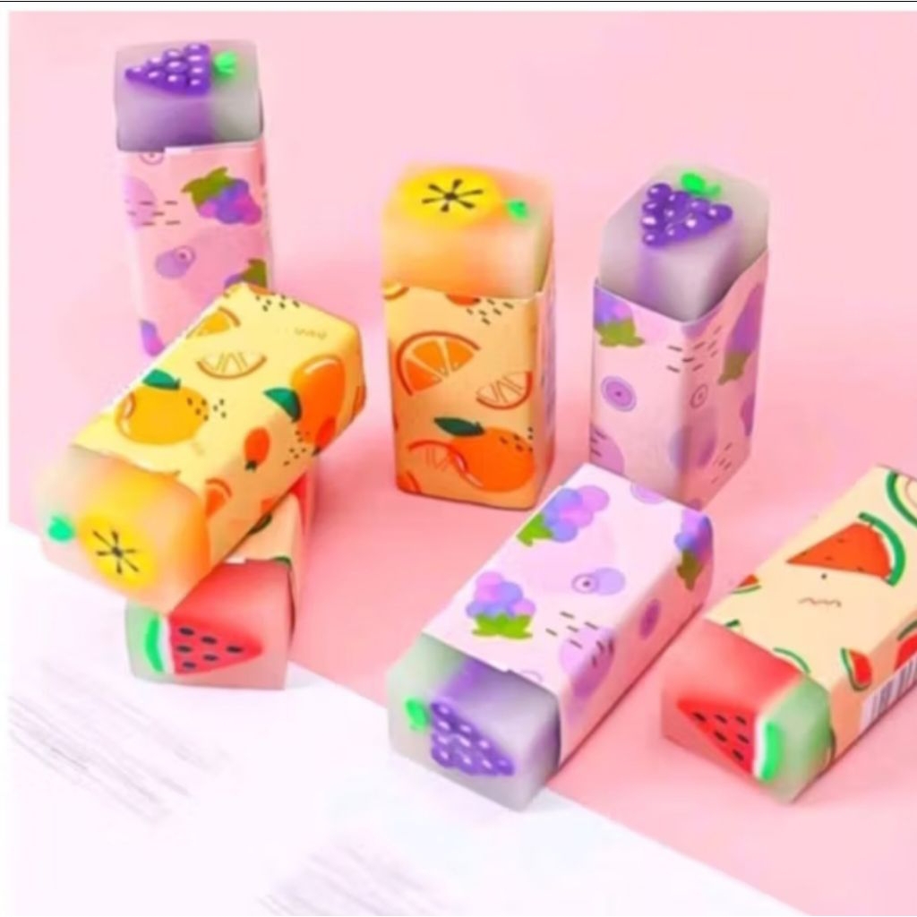 

(ECERAN) penghapus Dino/hapusan buah/hapusan ikan/hapusan pensil/penghapus unik/eraser