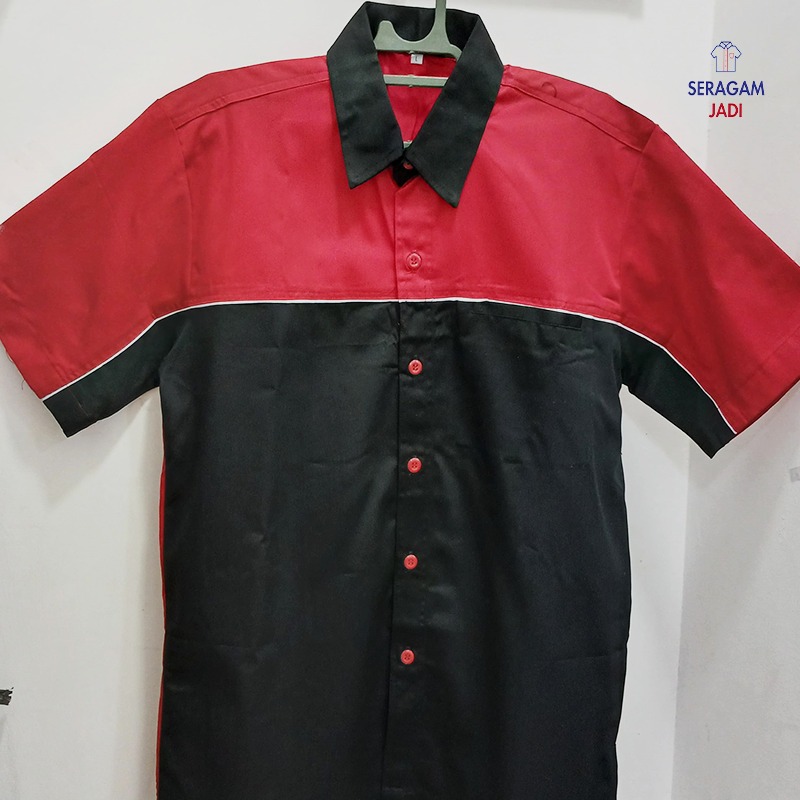 Seragam Kemeja Baju Kerja Lapangan Kantor Karyawan Perusahaan Komunitas Promosi Drill Pria Wanita Cu
