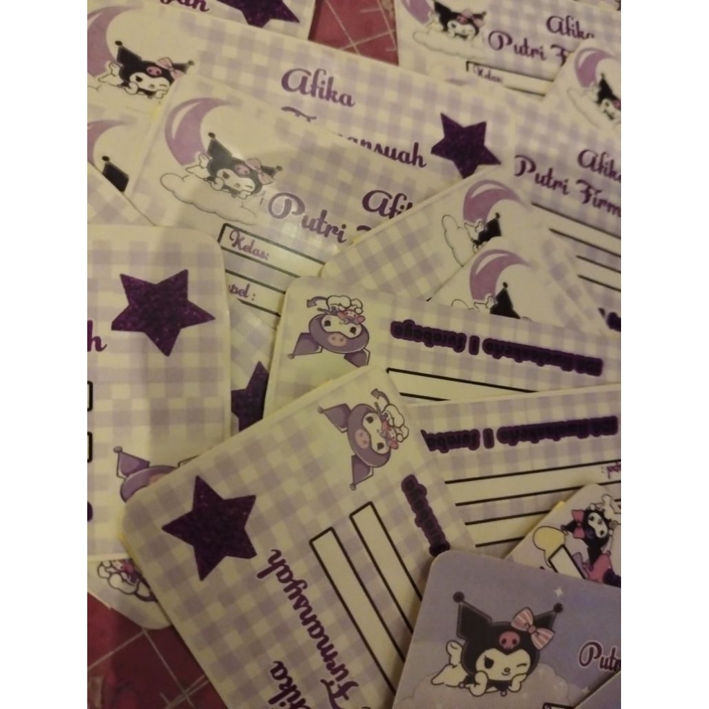 

label nama sticker buku