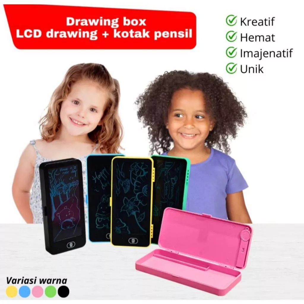 

Kotak Pensil 2 in 1 Lcd Pen Case Drawing Pad Tempat Pencil Anak