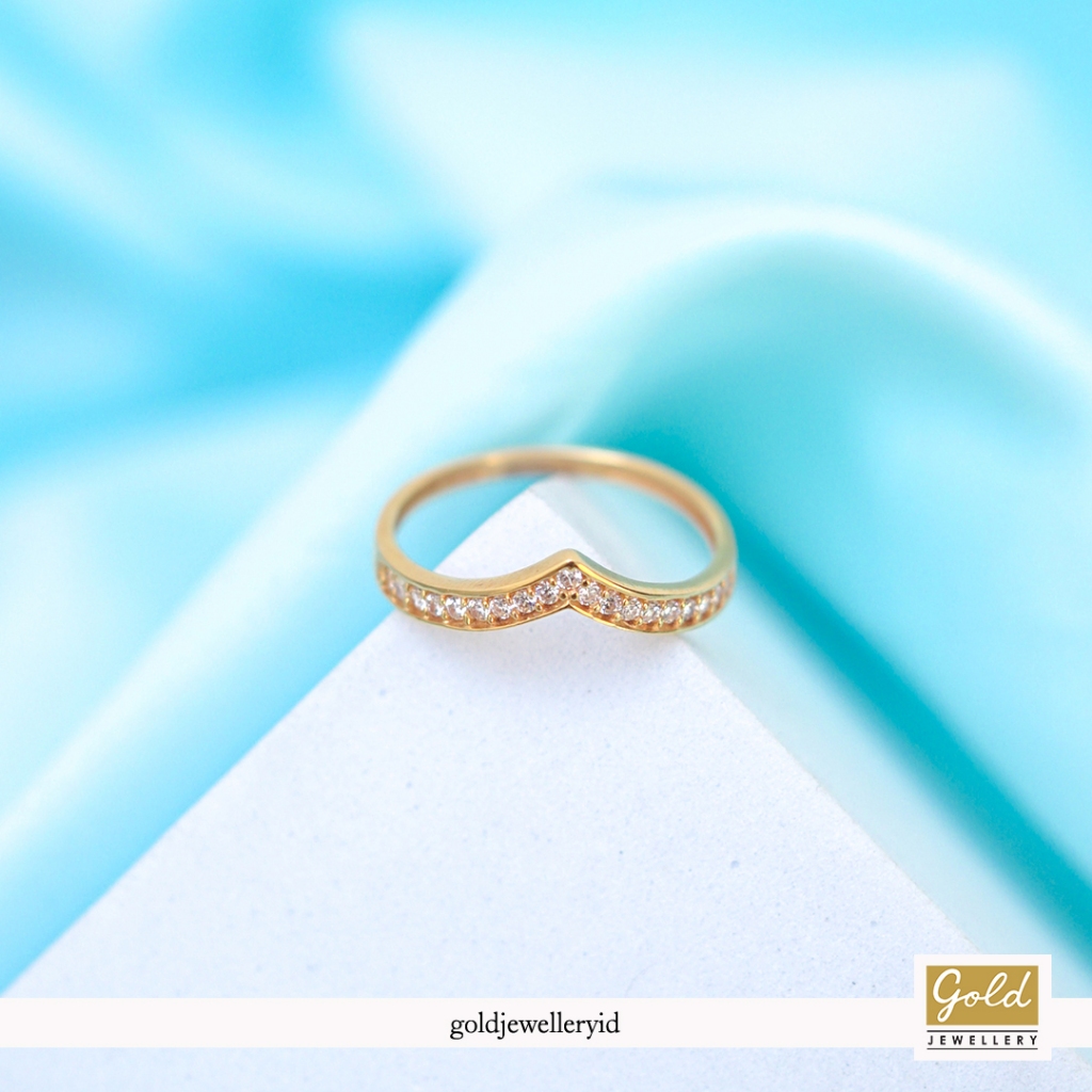 Cincin emas kuning 700 16k - model aurel