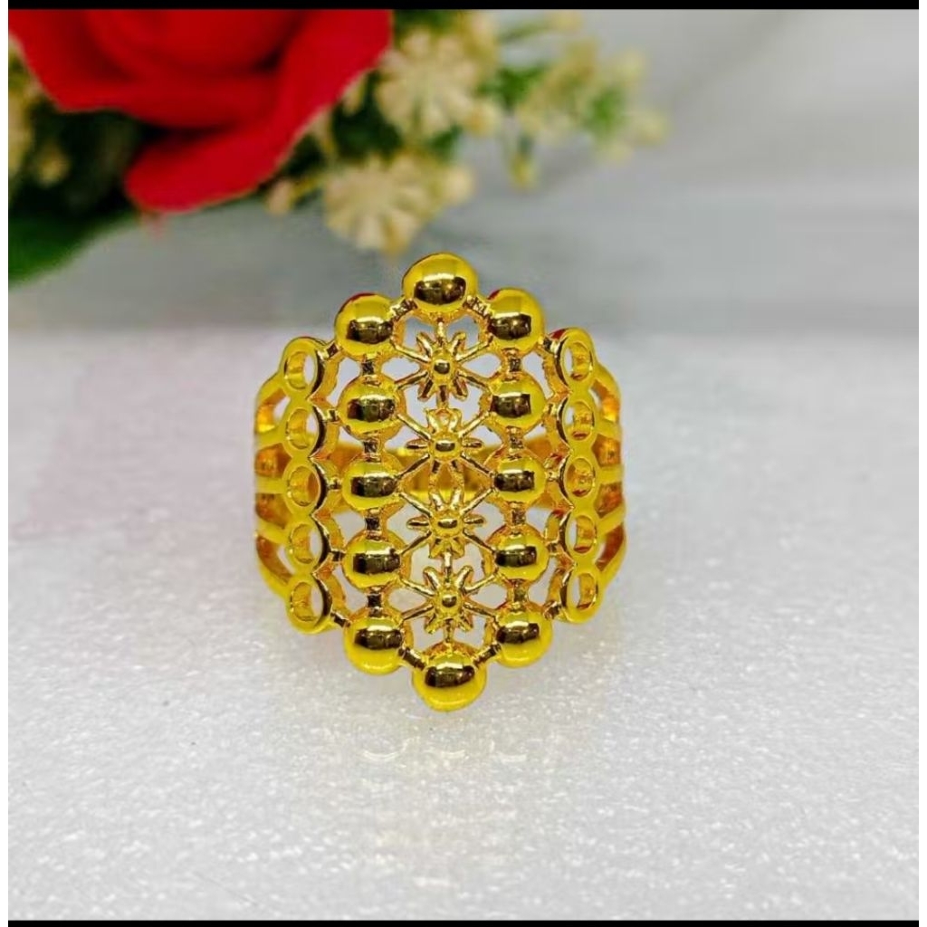cincin model terbaru import fashion Dubai India wanita rings xuping berlapis emas 24k