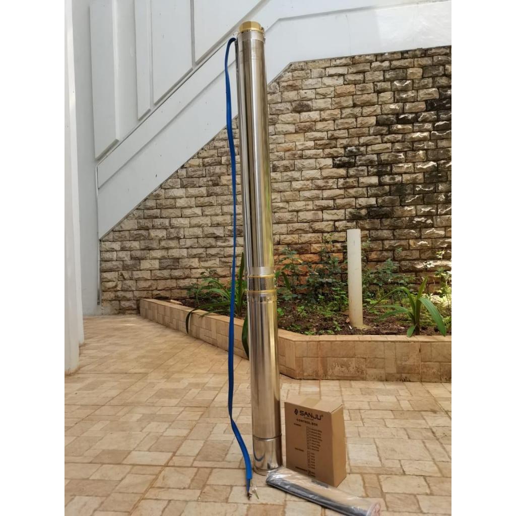 MAXPUMP 4SJM3/6 Mesin Pompa Air Satelit 4Inch Outlet 1.5Inc Pompa Submersible Impeller Plastik 0.5Hp