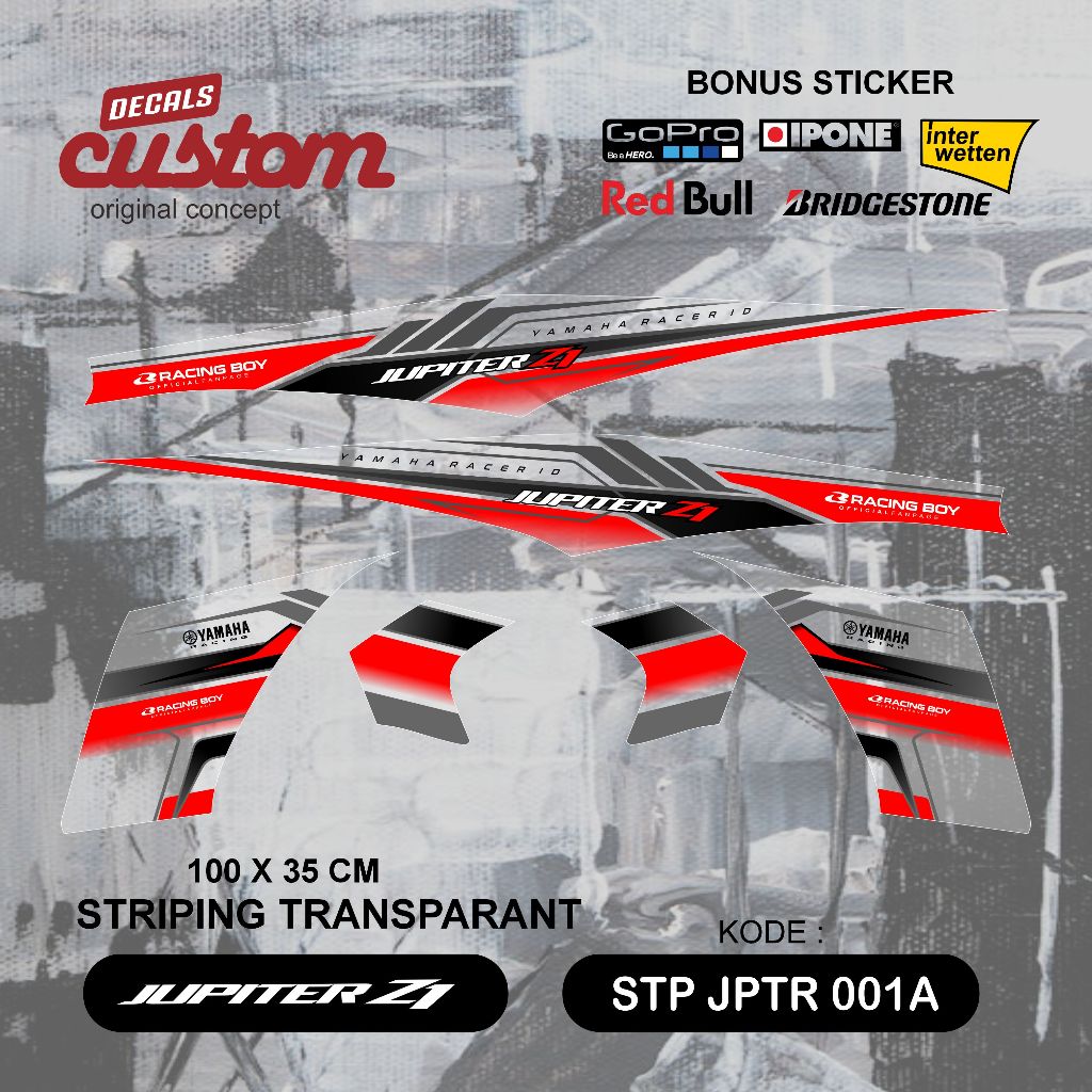 stiker motor yamaha jupiter z1 transparan /  striping jupiter z1 transparant decal