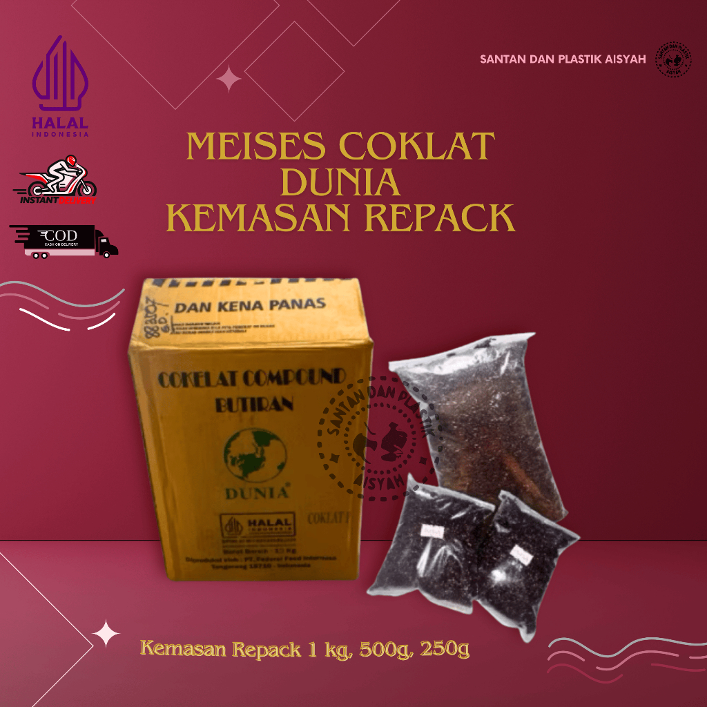 

MEISES DUNIA COKLAT (KEMASAN REPACK 1 kg, 500 g, 250g)
