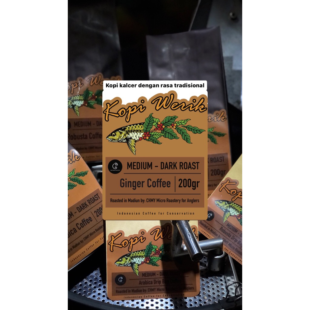 

-Ginger Coffee (Kopi Jahe) 200Gr- Kopi Werik - Kopi Mancing Kalcer,Kopi Outdoor