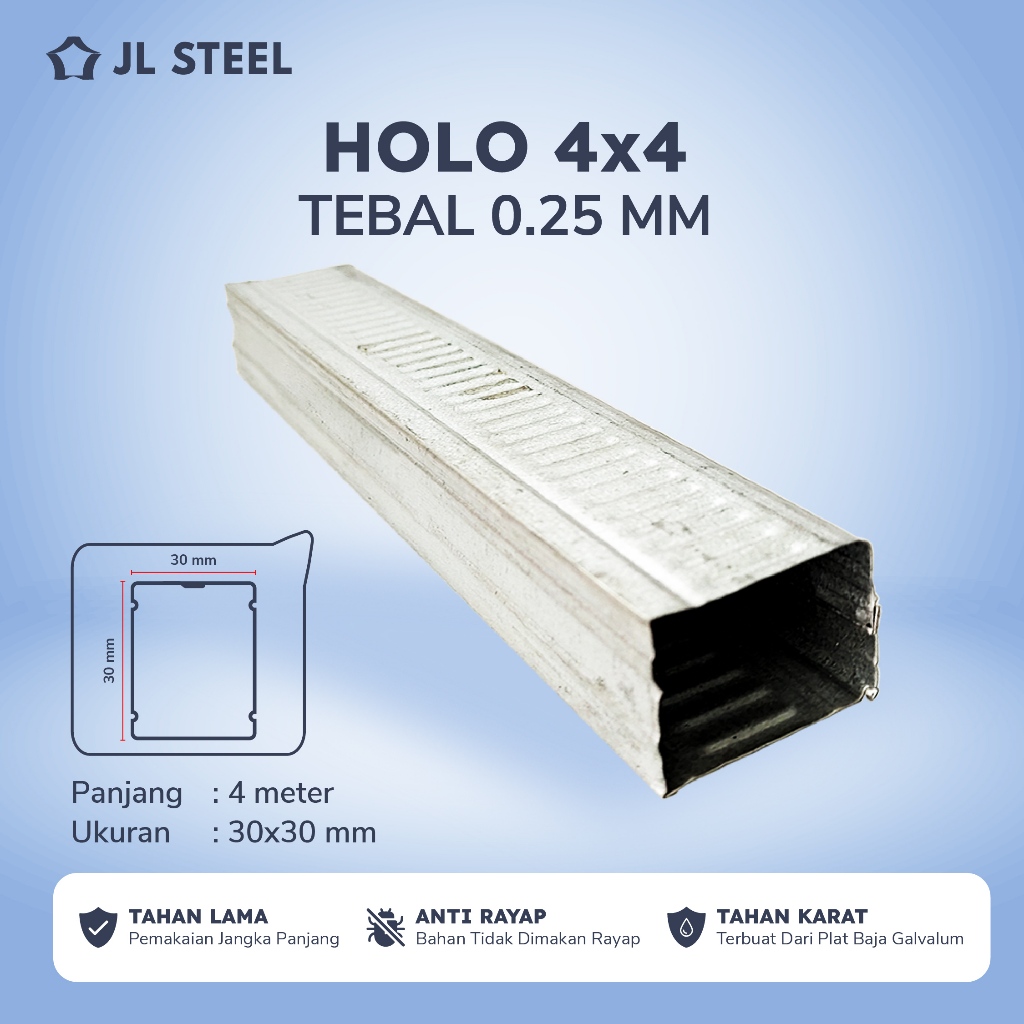 JLSTEEL Besi Hollow Gypsum Galvalume 4x4 mini (0.25 mm)