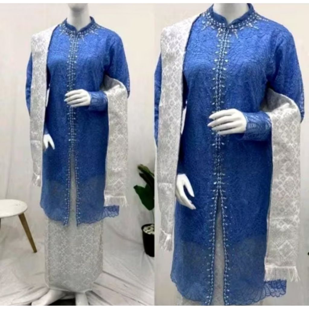 Setekan Tunik Payet Brukat Busui~Kebaya Modern Baju Pesta Pakaian Pesta~Tunik Baju Besan Atasan Wisu