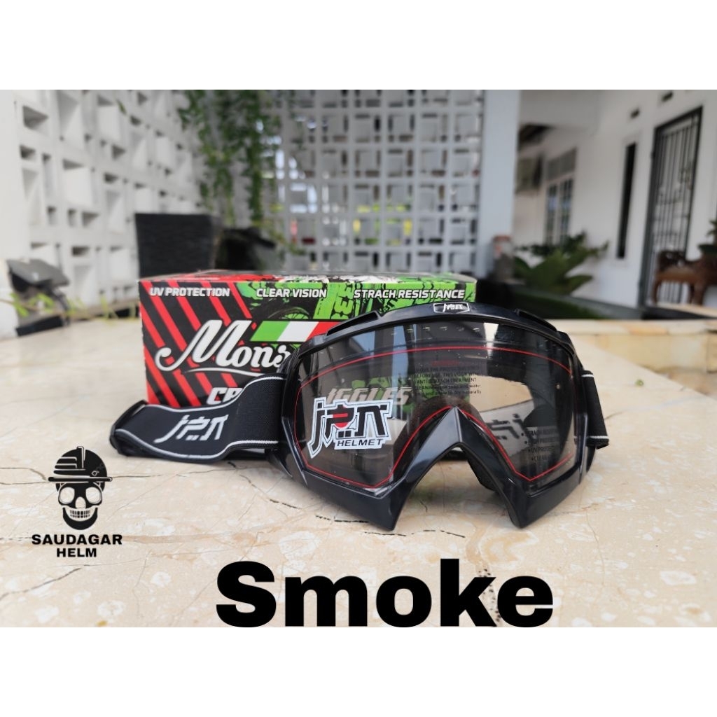 GOOGLE CROSS TRAIL JPN ORIGINAL 100%-KACA MATA HELM CROSS SMOKE