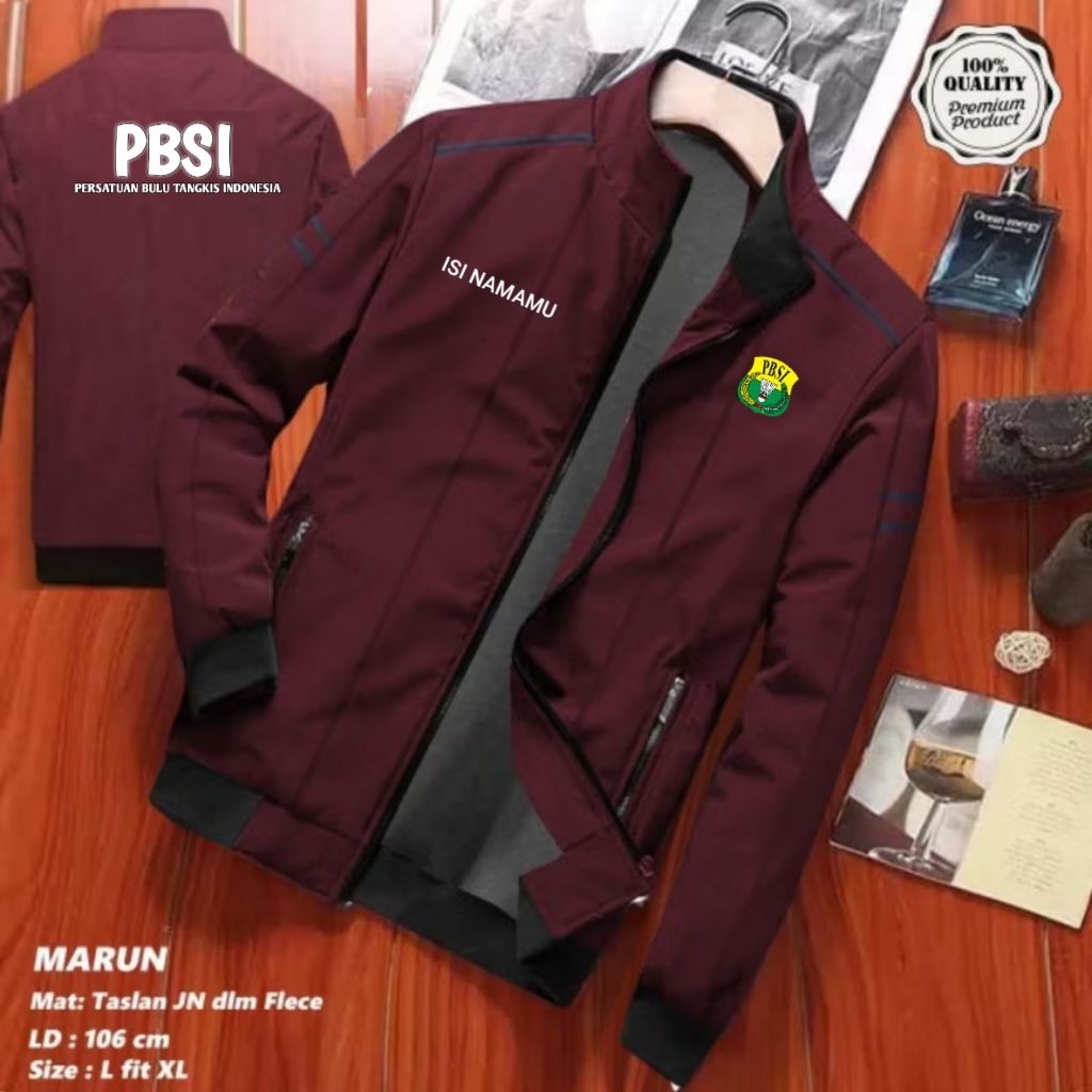JAKET PBSI PERSATUAN BULU TANGKIS INDONESIA ANTI AIR JAKET KEREN JAKET OUTDOOR UNISEX KUALITAS PREMI
