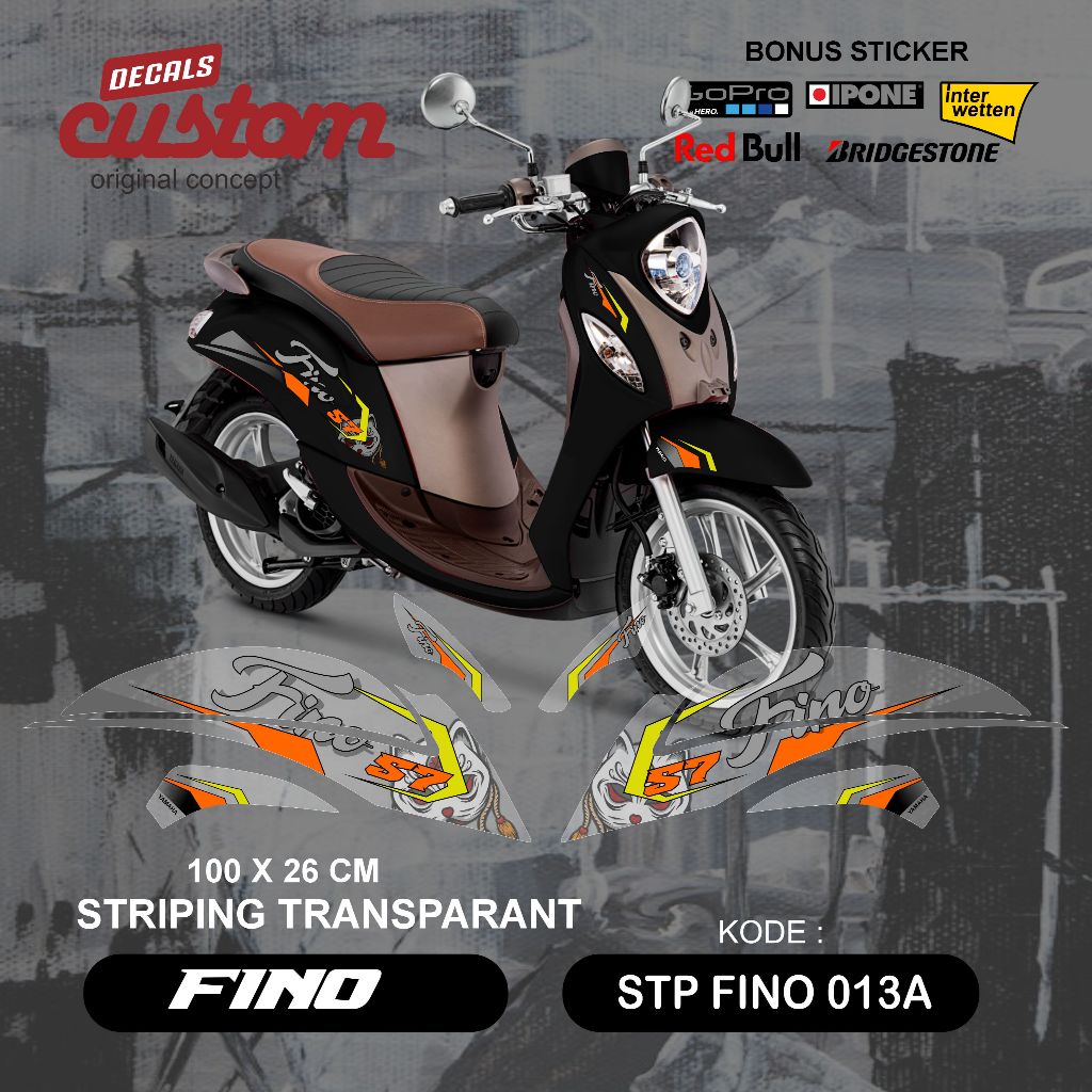 stiker motor fino transparan /  striping yamaha fino transparant decal