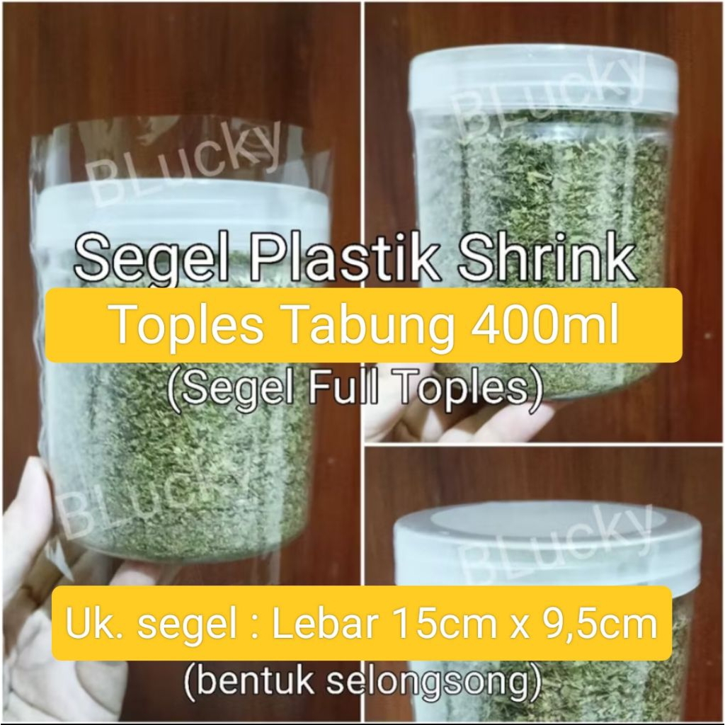 

100pcs Segel Plastik Shrink Lebar 15cmx9,5cm Untuk Toples Tabung 400ml