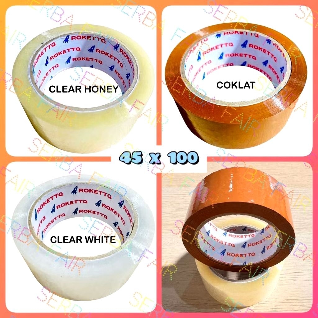 

Lakban Bening Coklat ROKETT 2 Inch (45mm) 100 Yards Ecos TOP TERMURAH