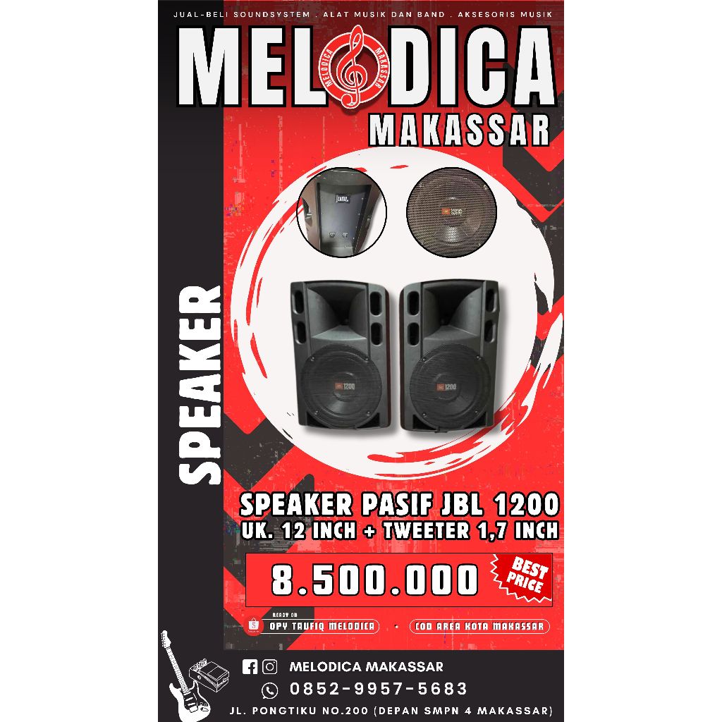 Speaker Pasif Original JBL 1200 12 Inch + tweeter JBL 1,7 Inch - Speaker 12 Inch JBL Original