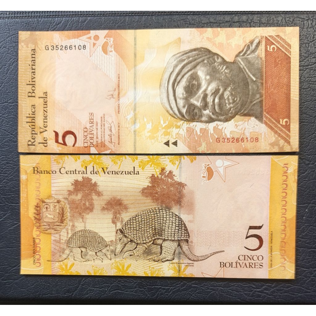 Uang kertas Asing Venezuela 5 Bolivia
