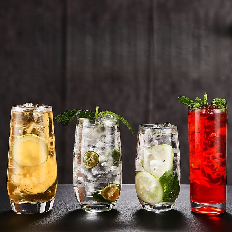 Gelas Colin, gelas lurus, gelas teh es Long Island, gelas koktail lurus, gelas koktail gin dan tonik