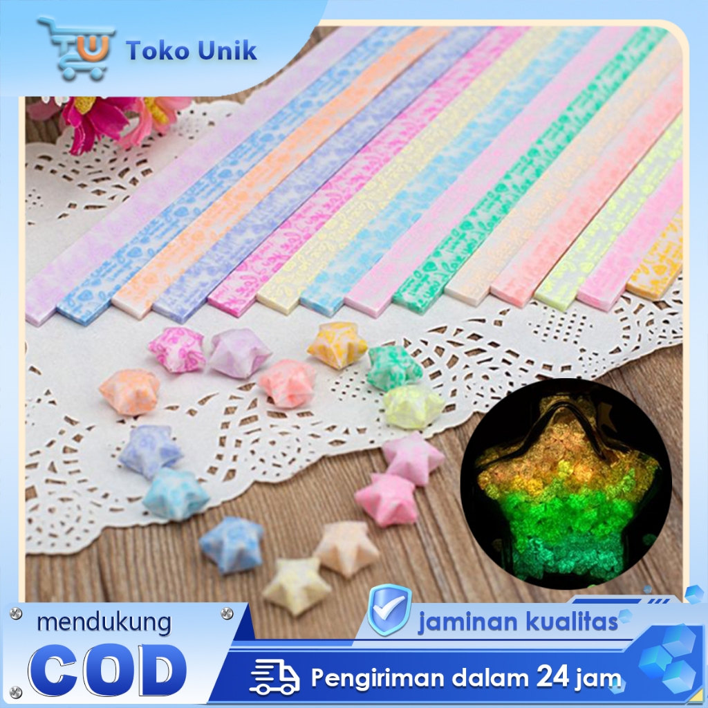 

420pcs Kertas Origami Bintang Luminous Lucky Star Origami Paper Kertas Bintang Glow in the Dark