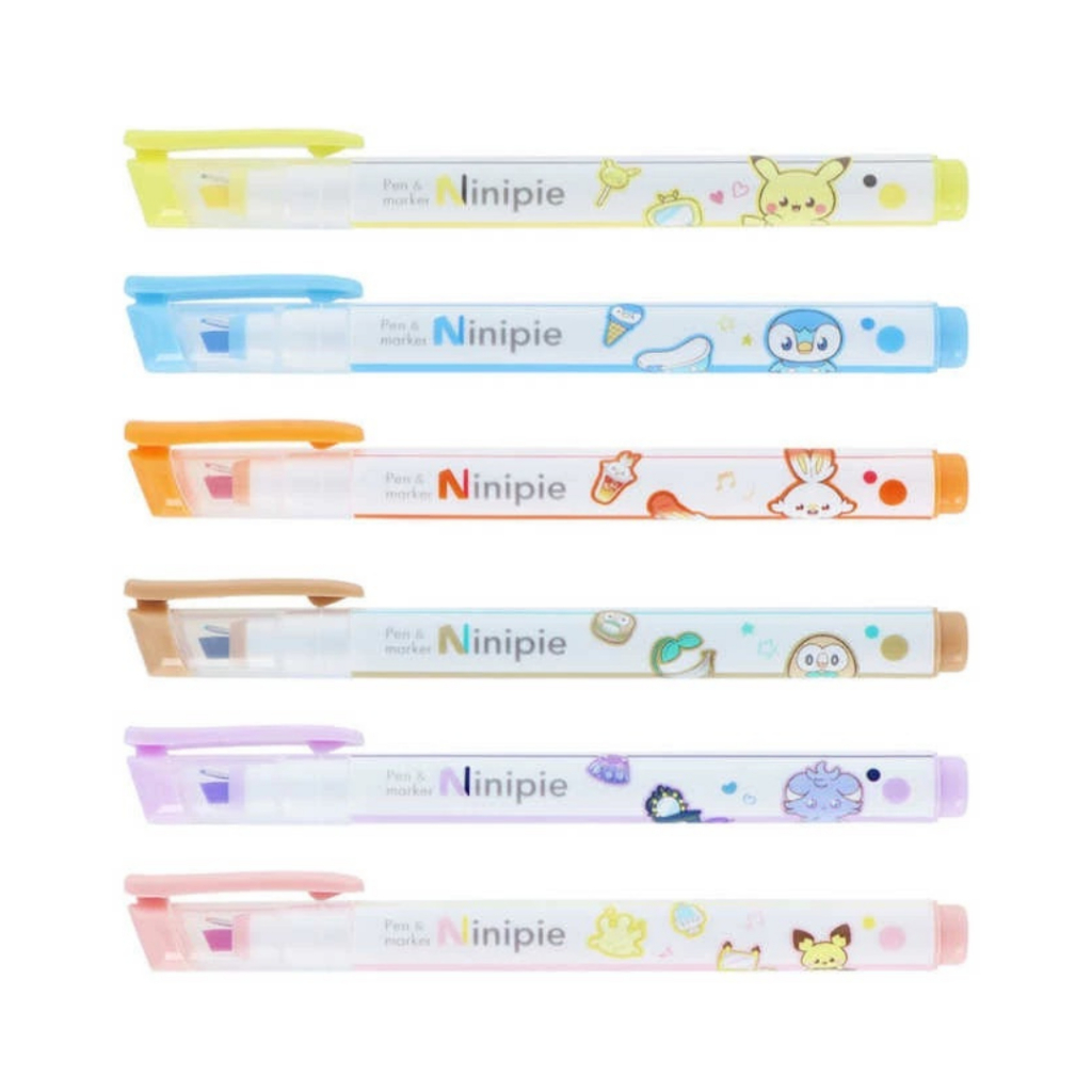 

Sun Star Ninipie Pen Marker Pokemon Pikachu Piplup Scorbunny Pulpen Highlighter Limited Edition
