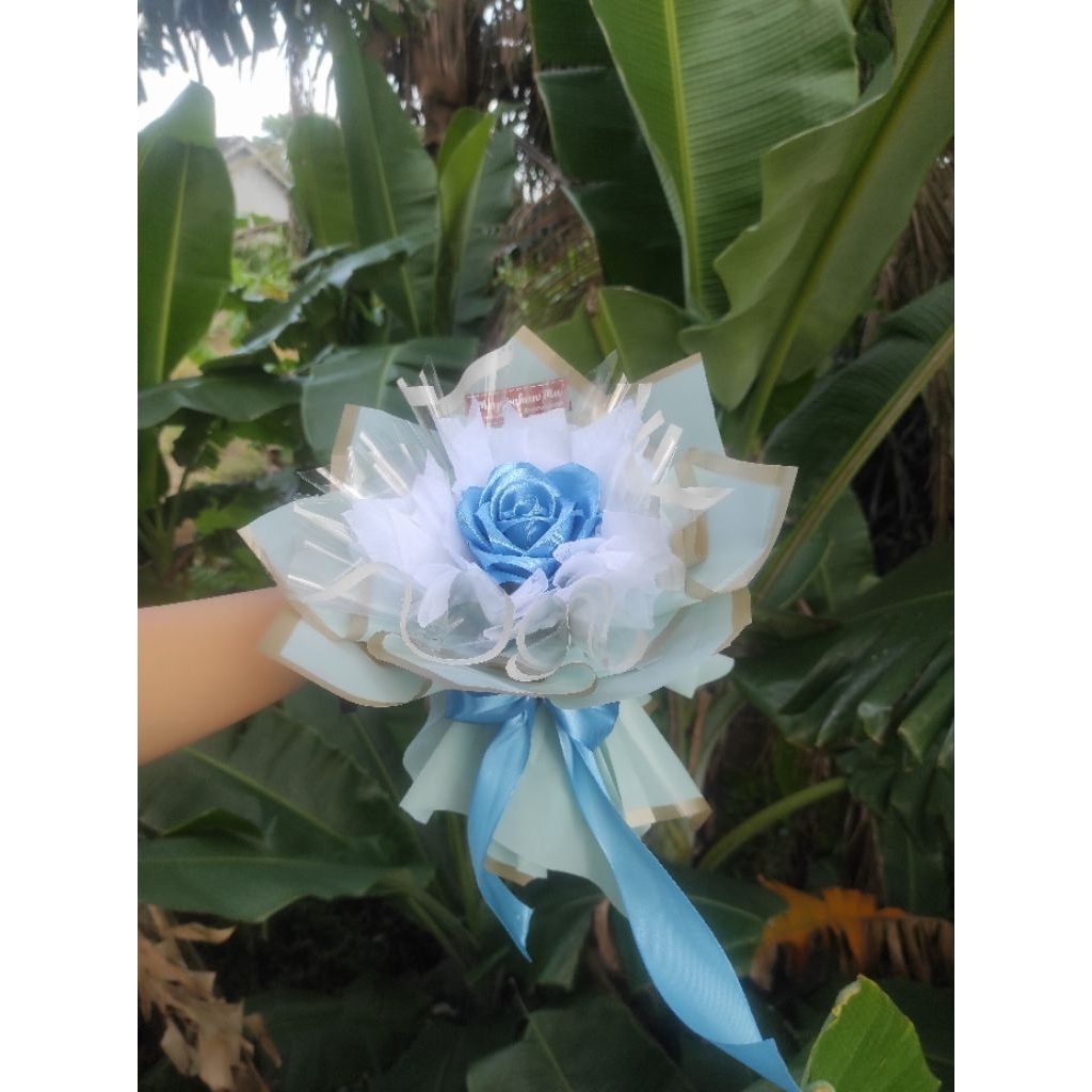 

Round Buket Pita Satin Mini 1 bunga