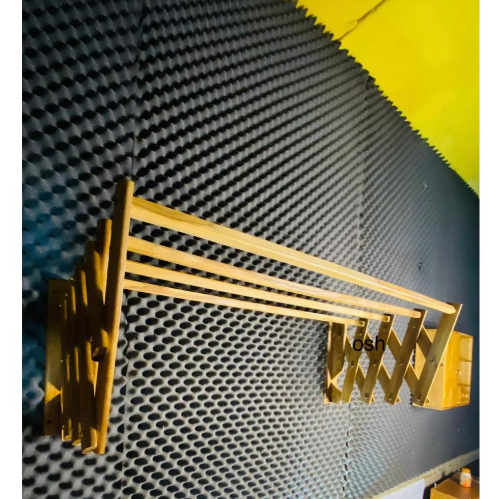 Jemuran Lipat/Jemuran gantung/Jemuran Dinding Panjang 1 m Berbahan Kayu Jati