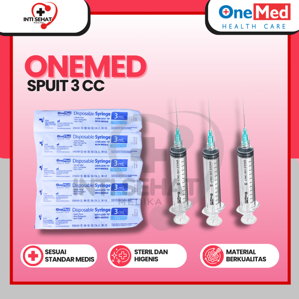 Syringe 3 cc / Spuit 3 cc Onemed isi 100 " BOX "