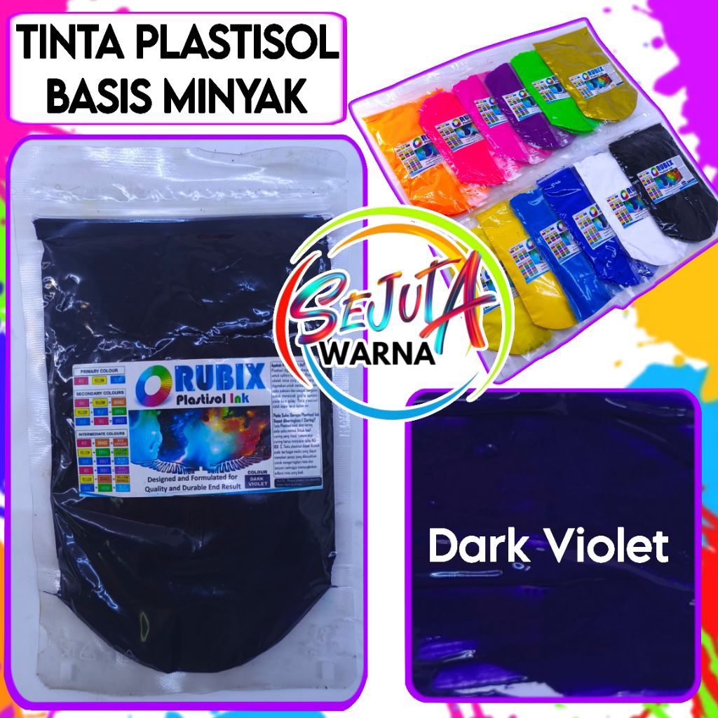 

TINTA PLASTISOL RUBIX DARK VIOLET 200GR CAT SABLON KAOS