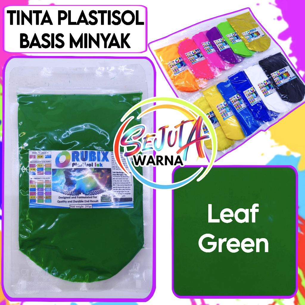 

TINTA PLASTISOL RUBIX LEAF GREEN 200GR CAT SABLON KAOS