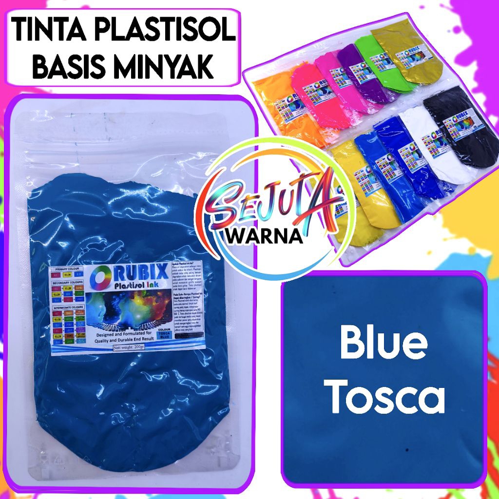 

TINTA PLASTISOL RUBIX BLUE TOSCA 200GR CAT SABLON KAOS