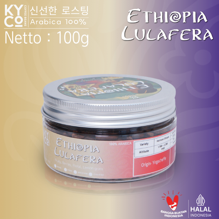 

Biji Kopi Arabika Ethiopia Lulafera 100 gram - Impor Beans Grade 1 | Roast Beans | Brewing | Medium Roast | Fillter | Blend Kopi | Kiyowo Coffee Roastery