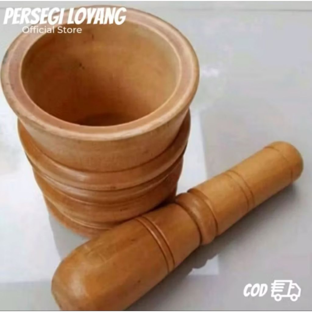 Lumpang Kayu Murah / Lumpang Kayu Tradisional / Tumbuk Kayu / Alat Penumbuk Kecil ( 1 Set)