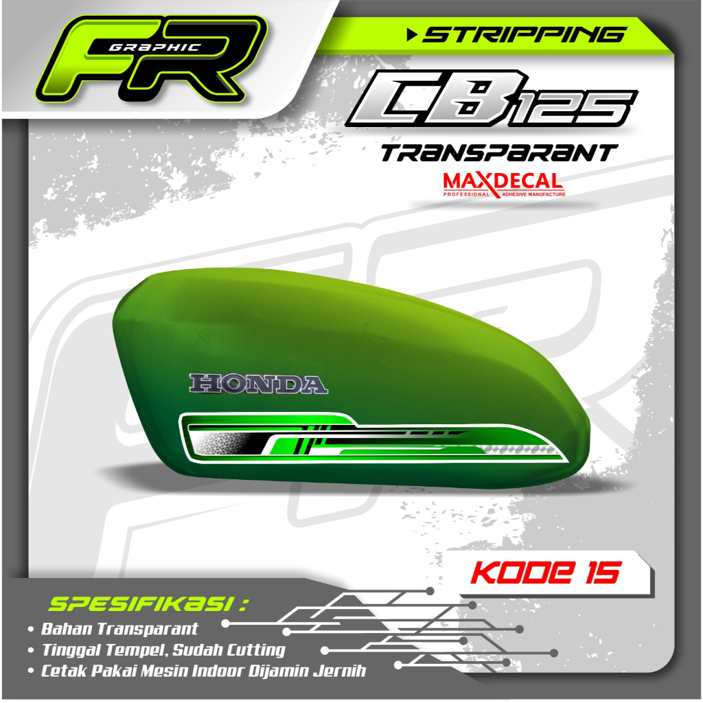 STIKER TANGKI CB POLOS CB BATIK STRIPING CB 125 CB 100 CB GLATIK  KODE 15