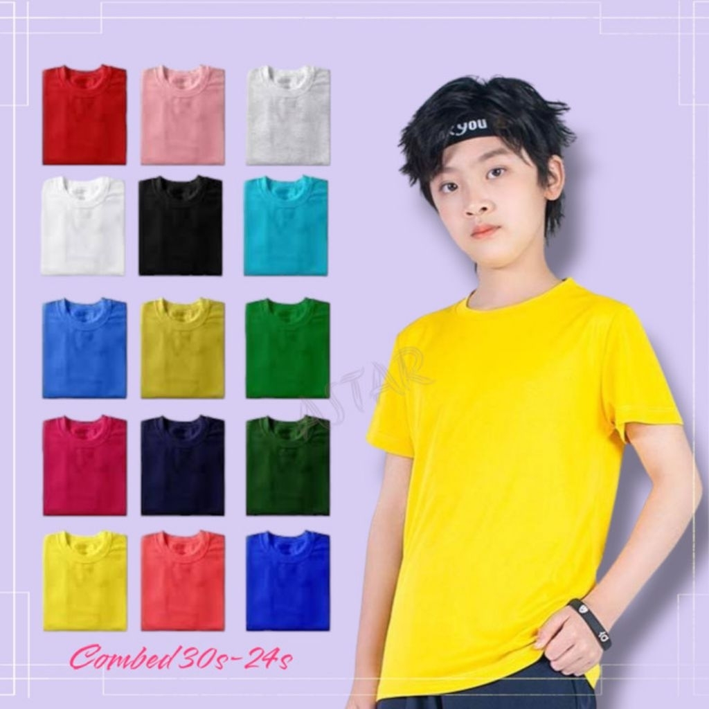 KAOS ANAK MOTIF POLOS KWALITAS DISTRO BAHAN COTTON 24S USIA 1-15THN