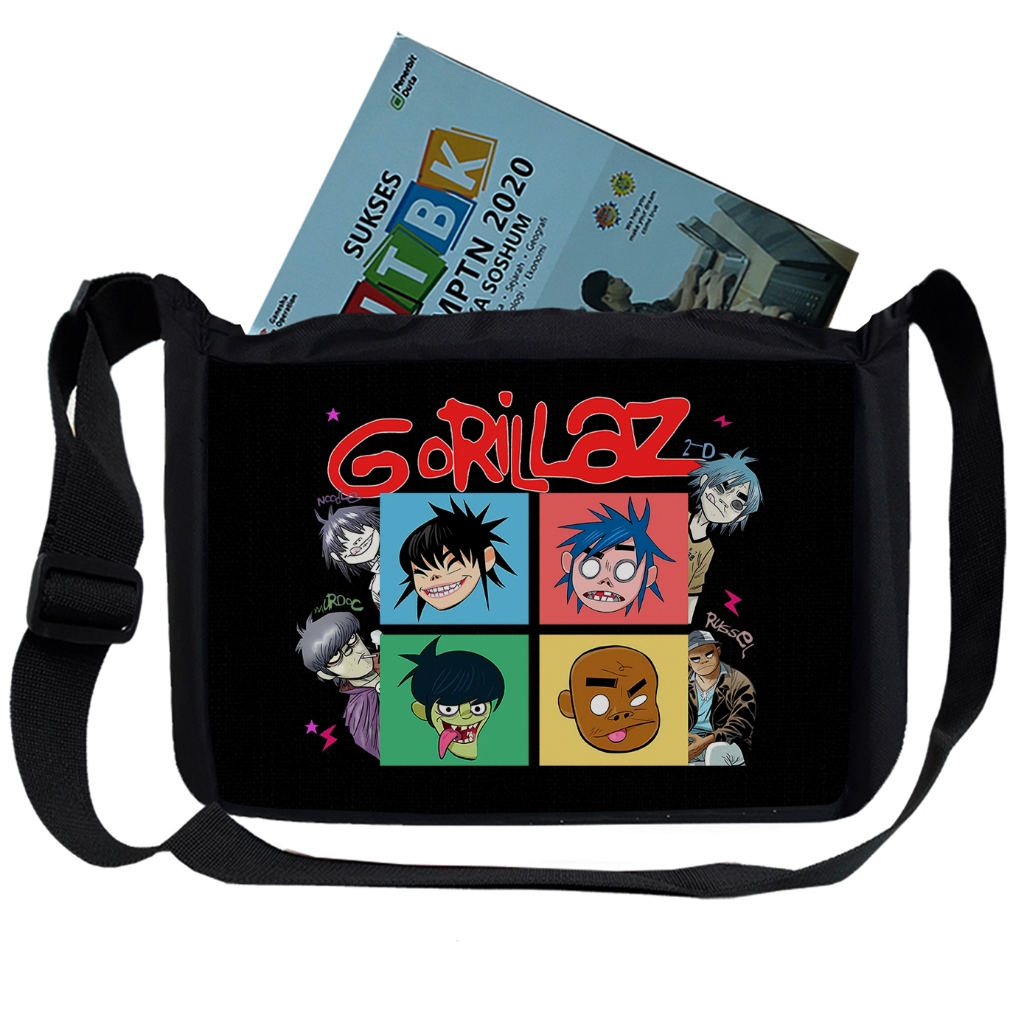 Tas Selempang Pria Keren Distro Tema Musik Band Selendang Cowok Tas Soren Sekolah Sublim