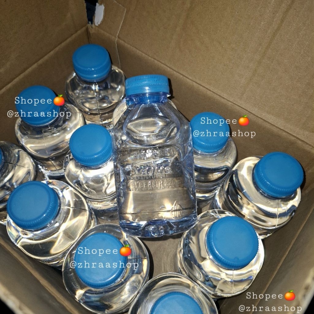 

Sajuak air mineral gelas botol mini 220ml muraqua sms 1 karton dus