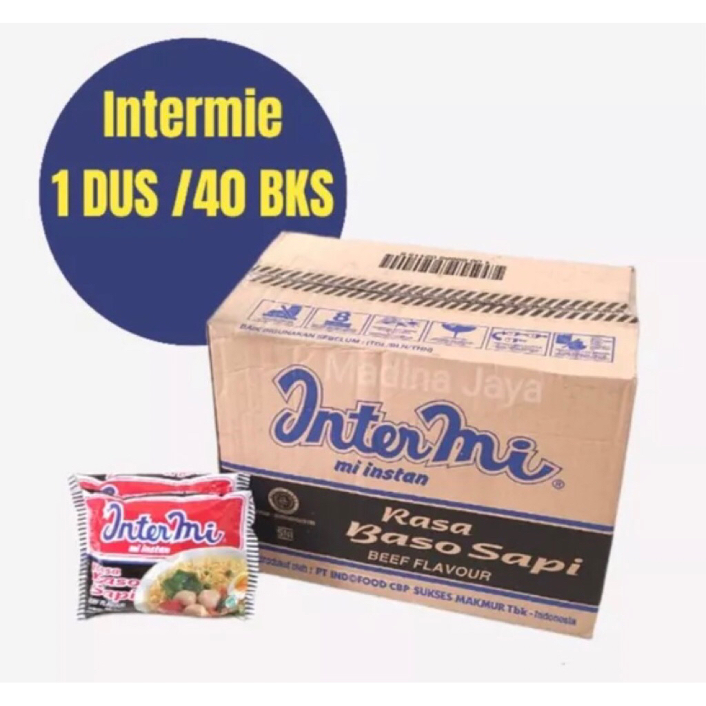 

Intermi 1 Dus Karton 40 bks Mie Baso Sapi Mie Instant Kuah 40 pcs 55 gr