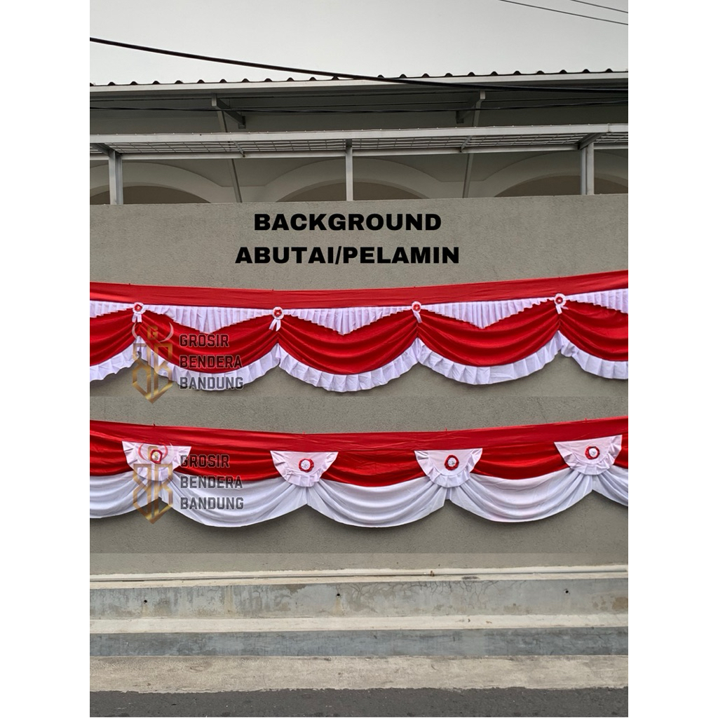 Bendera Background Abutai / Pelamin Kain Tebal 10 Gelombang