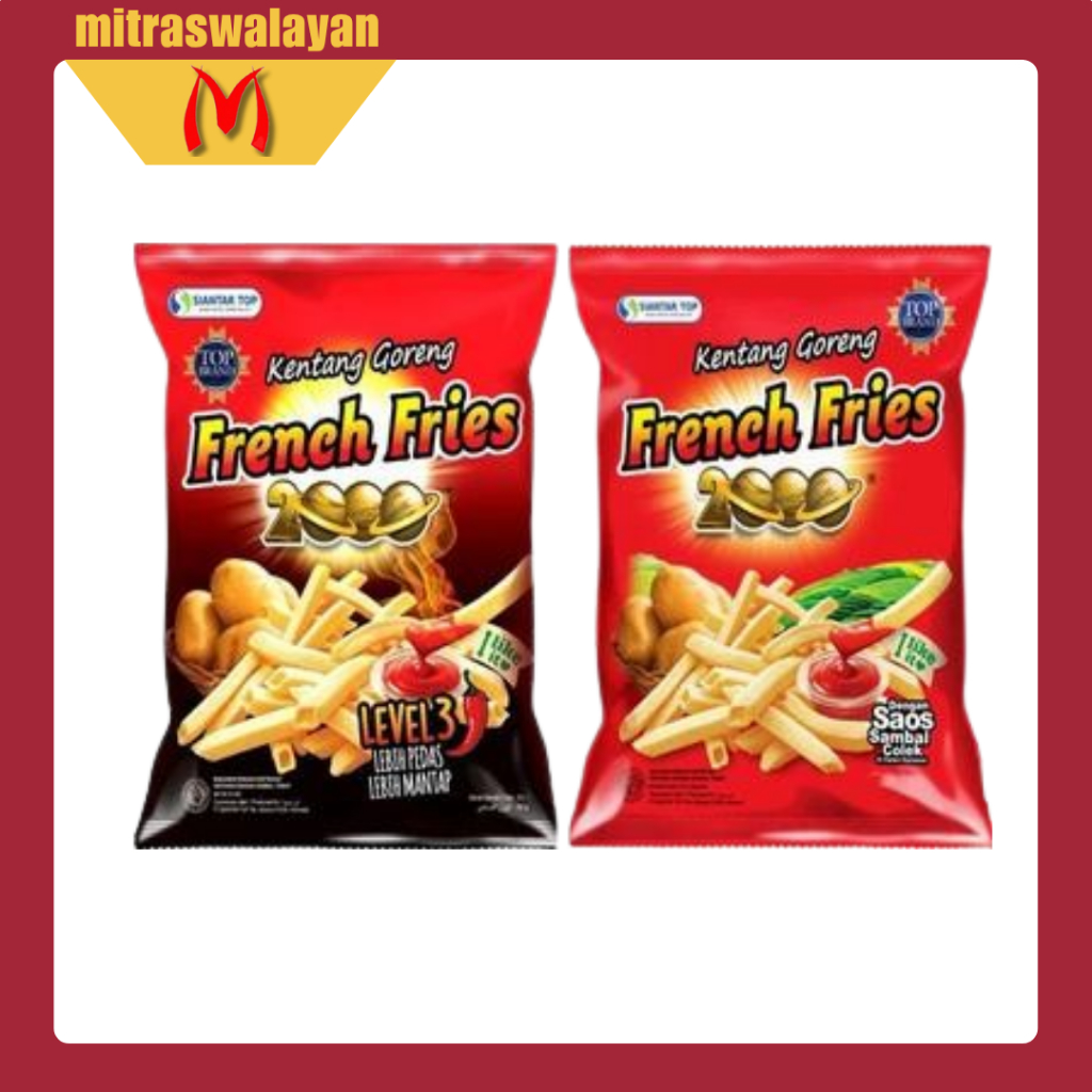 

FRENCH FRIES Snack Kentang Goreng dengan Sambal Tomat 62 gr & Level 3 60 gr