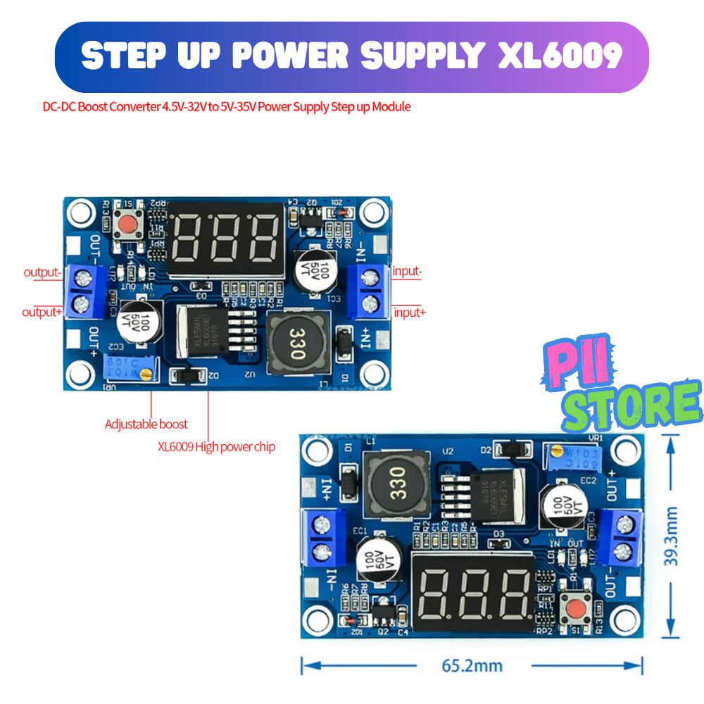 STEP UP XL6009 DIGITAL DC To DC STEP UP ADJUSTABLE CONVERTER MODUL POWER SUPPLY 6009